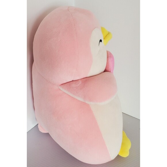 Rare Miniso Life Pink Penguin W/ Doughnut Plush 13” Kawaii Pendy Stuffed Animal - Picture 8 of 11